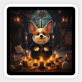 Spooky Corgi Magic Sticker